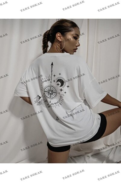 Tarzsokak ALİKA Unisex Oversize White Pusula
