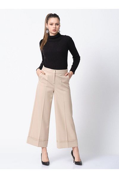 Veteks Line Double Leg Trousers - Stone - Veteks Line