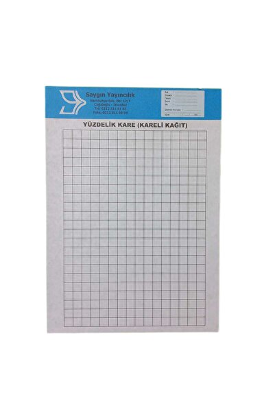 Saygın A4  YÜZDELİK KARE/KARELİ KAĞIT    30 ADET   (ince kağıt şeklindedir.)