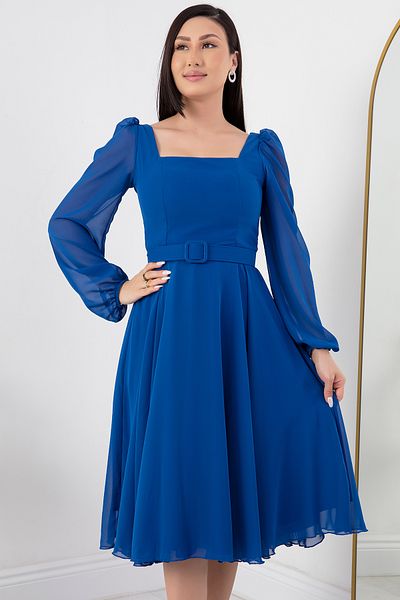 PULLIMM Square Collar Chiffon Dress Dns1302