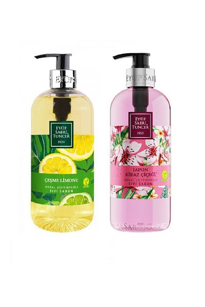 Eyüp Sabri Tuncer 500 ml Natural Olive Oil Liquid Soap - Fountain Lemon and Japanese Cherry Blossom