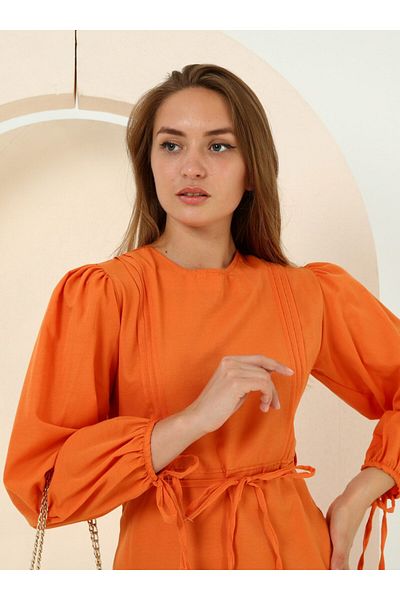 Bwest Solid Color Dress - Orange - Bwest