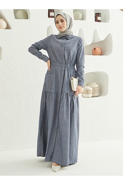 Neways Denim Hijab Dress - Dark Blue - Neways
