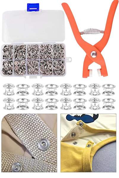 Riddex Pratik 100'lü Çıt Çıt Takma Çakım Makinesi Takım Seti Saklama Kutusu D...