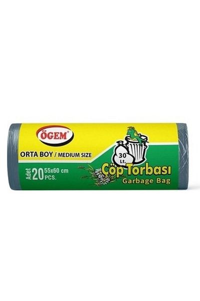 TuayCollection Medium Size Garbage Bag 55 x 60 cm 20 Pieces Roll x 5 Pack = 100 Pieces (Blue)