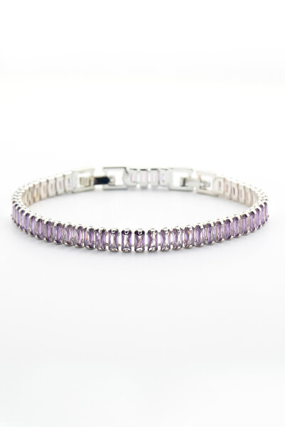 Ressia سوار نسائي VIP Waterway غير مشوه مقاس 5 مم باللون الأرجواني