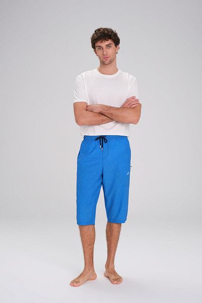 Haşema Pantaloni scurți lungi pentru bărbați, albaștri, pentru piscină și mare, 24-10