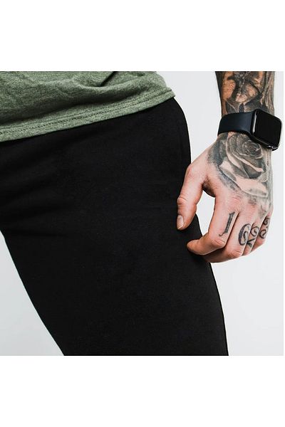FUNSTYLE Μαύρο αθλητικό παντελόνι Casual Cut Plus Size