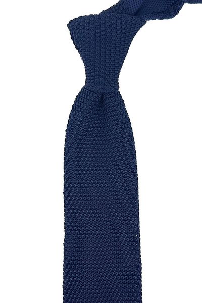 Kravatkolik Navy Blue Plain Triangle Knit Tie KIRR8321