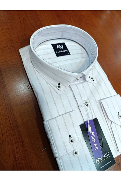ADVANTE Cămașă pentru bărbați, 100% bumbac, cu mânecă lungă, SLIM FIT
