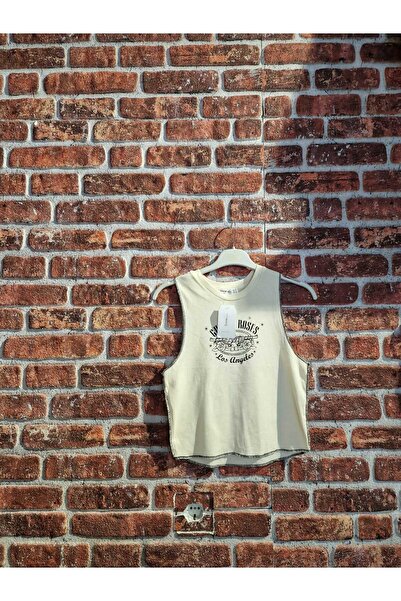 LİA Underwear Guns Roses Printed Ribbed Crop Tank Top