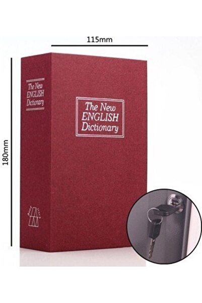 Lexi Bella Μεταλλικός Χρηματοκιβώτιος σε σχήμα βιβλίου σε χρώμα μπορντό, διακοσμητικός κουμπάρις για δώρα, κουμπάρις μπορντό