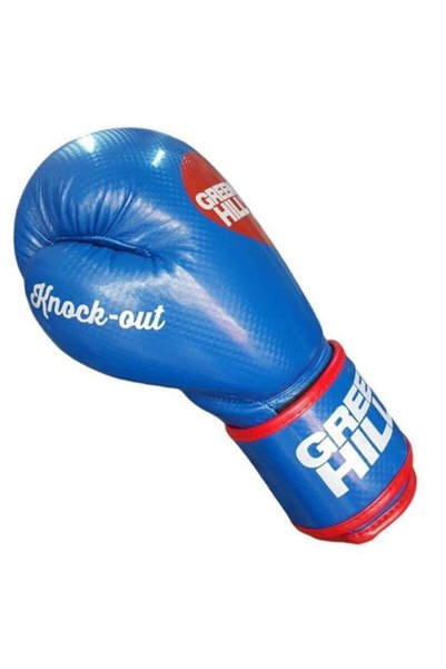 Green Hill Knock Out Carbon Leather Boxing and Kickboxing Gloves Blue