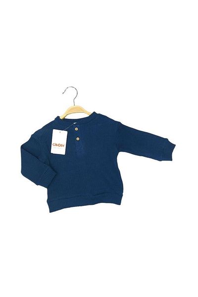 Çikoby Baby Boy Buttoned Front Placket Long Sleeve T-Shirt
