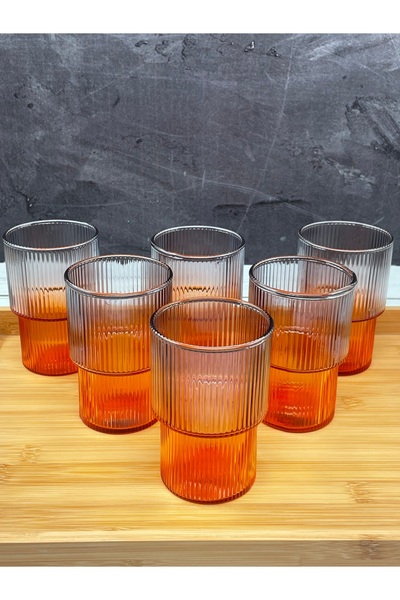 YzHome مجموعة من 6 أكواب مياه للمشروبات الغازية الملونة من الزجاج الكريستالي ...