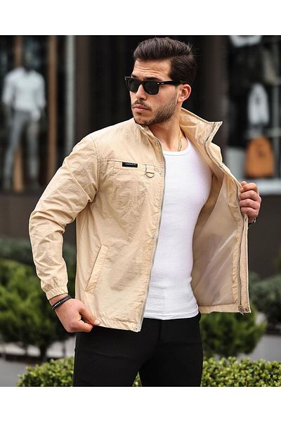Clavi New Season Water and Windproof Fabric Seasonal Raincoat Jacket Cream