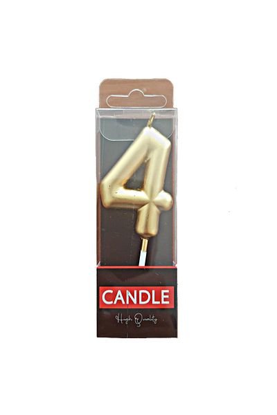 Butedo Cake Candle - Gold - Number 4