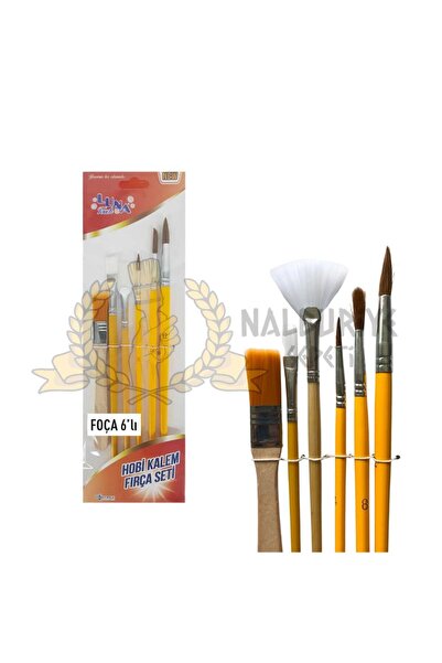 İzmir Fırça İnce Hobi Boyası Resim Tuval Fırça Seti Foça - 6 Parça