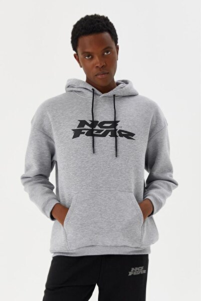 Unites Guise Isqalo No Fear No Fear Чоловічий світшот з капюшоном сірий меланж M500271