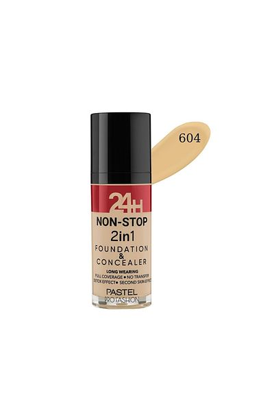 Pastel Profashion 24h Non-stop 2in1 Foundation and Concealer 604 Vanilla