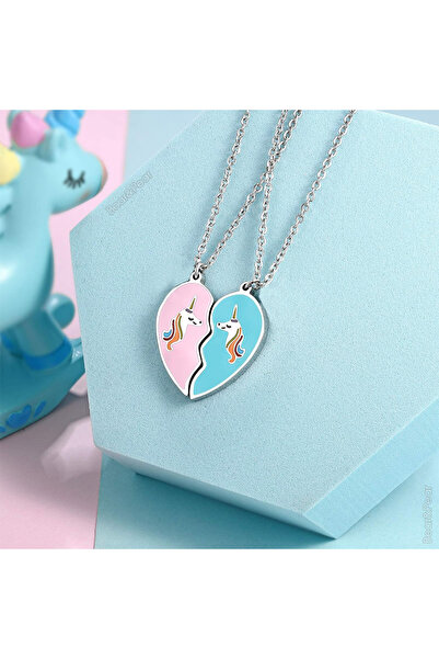 BearPear Mıknatıslı Birbirini Tamamlayan Unicorn 2'li Kolye