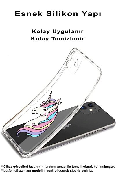 PrintiFy Reeder S23 Pro Max Compatible Camera Protected Unicorn Design Transparent Silicone Case