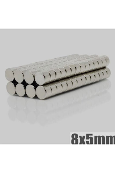 100 Adet Çap 8mm X Kalınlık 5mm Neodyum Mıknatıs