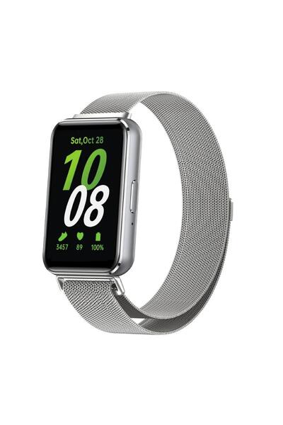 Rivor Samsung Galaxy Fit 3 Uyumlu Kayış Paslanmaz Metal Tel Örgü Hasır Kordon