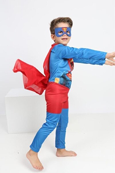 Genel Markalar Superman Kırmızı Pelerinli, Göz Bantlı Kostüm