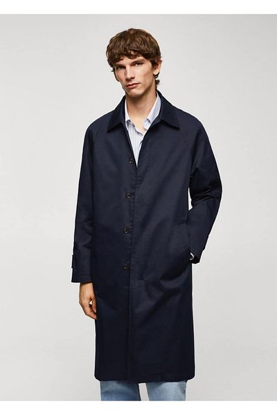 MANGO Man Entspannt geschnittener Baumwoll-Trenchcoat