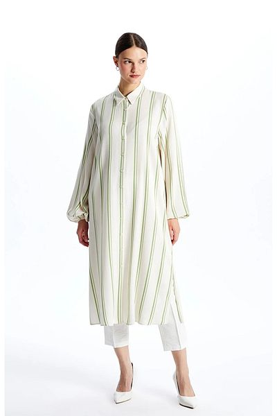 LC Waikiki LCW Modest Striped Long Sleeve Women's Shirt Tunic