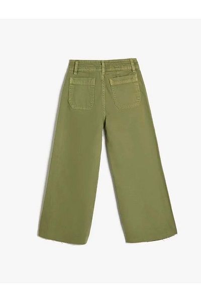 Koton Girl's Jeans Wide Leg 4wkg40009ad Khaki