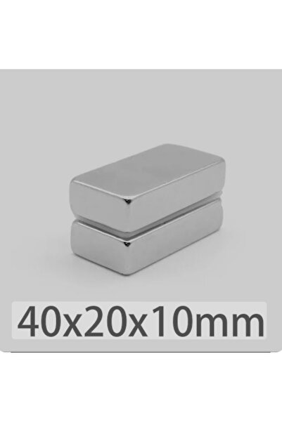 - 5 Adet - 40x20x10 - Boy 40mm X En 20mm X Kalınlık 10mm Neodymium Magnet