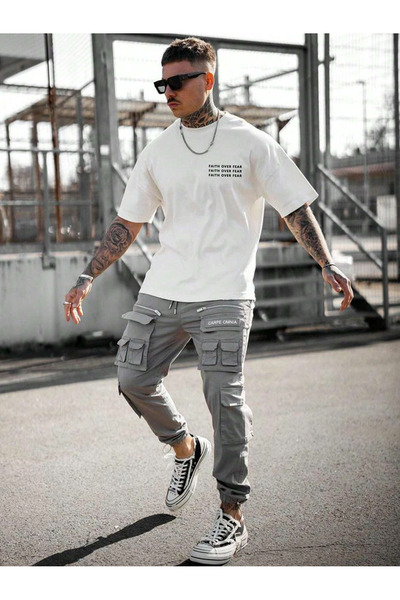 YUVEST Tričko Blackrock - FAITH OVER FEAR Tričko Oversize Oversize Crew Krk s krátkým rukávem