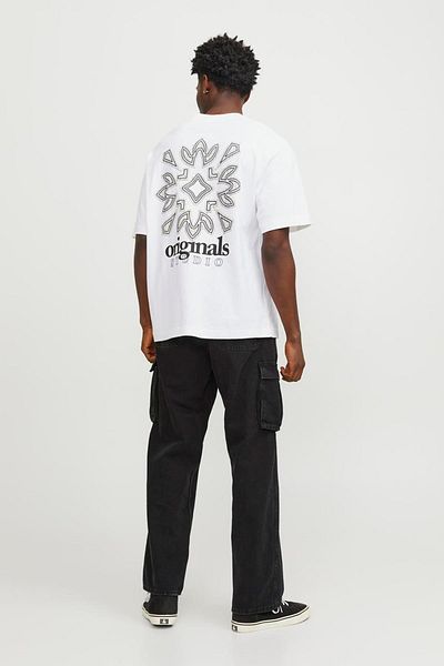 Jack & Jones JACK&JONES JORBARI BACK TEE SS CREW NECK12252953 WHITE