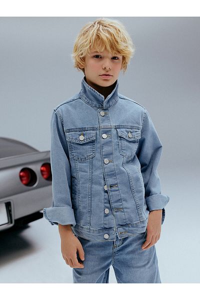 LC Waikiki Jachetă de jeans pentru băiat cu guler cămașă LCW
