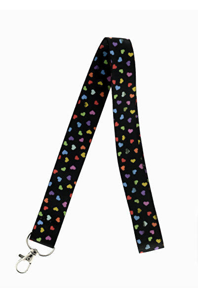 YİĞİTBAŞI RENGAREK KALPLERDesen Boyun İpi Ve Telefon Askısı Okul ,hastane ,as...