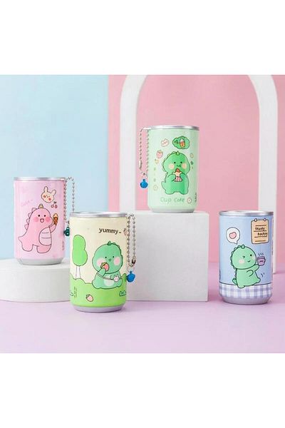 ÖZ KIRTASİYE Cute Tin Box Look Wet Wipes Keychain Bag Decorated 1 Piece