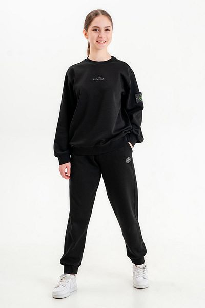 Black One Σετ φόρμας φόρμας 2 τεμαχίων για κορίτσια με στάμπα Crew Neck