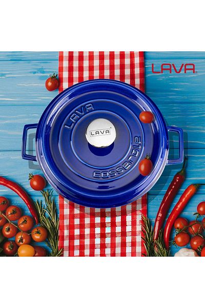 Lava 24cm Guaranteed Cast Pot - Deep Navy, Multi-Purpose