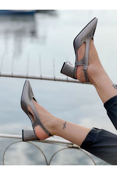 irmona SANDALE cu toc din piele lacuita NISO SMOKED