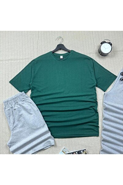 khufu Oversize NEFTİ Relaxed Cut T-shirt Γκρι σορτς αθλητική φόρμα 3 τεμαχίων Unisex