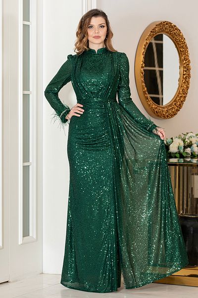 FUVAL MODA Zuhal Plus Size Hijab Evening Dress