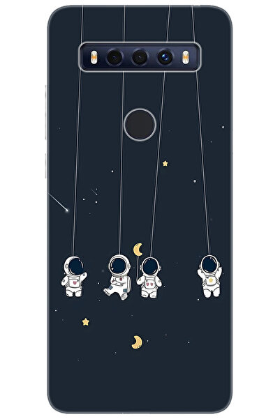 TCL 10 SE T766H Uyumlu Kılıf Desen Baskılı Silikon Astronot STK:663 CP-J0fBdRC