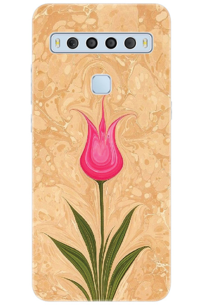 TCL 10L T770H Uyumlu Kılıf Desen Baskılı Silikon Lale Tasarım STK:544 CP-U4vM77k