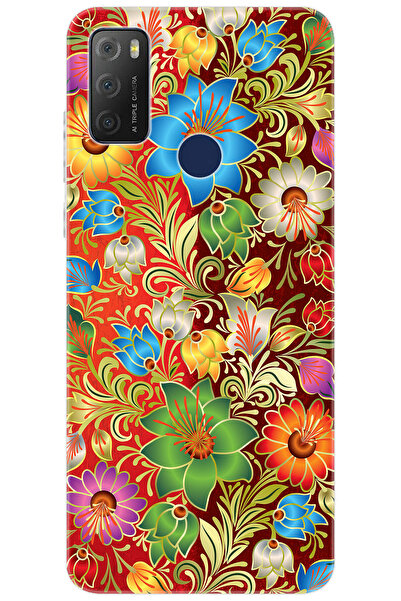 TCL 20E 6125D Uyumlu Kılıf Desen Baskılı Silikon Çiçekler Serisi STK:532 CP-zYHPtXU