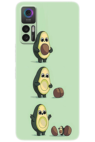 TCL 30 PLUS T676K Uyumlu Kılıf Desen Baskılı Silikon Avakado STK:618 CP-E32r1ZO