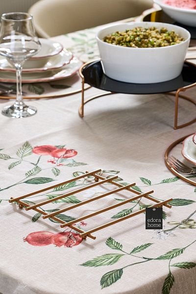 Edora Home Rose Flat Bar Fireproof Trivet, Counter Top Base - Metal Stainless