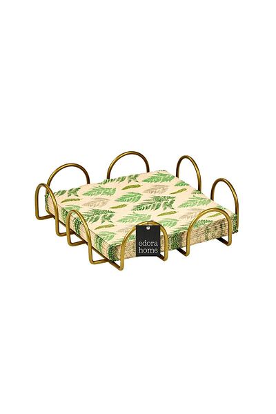 Edora Home Gold 4-Piece Presentation Set, Napkin Holder, Paper Towel Holder with Bookmark, Square Bread Bowl, Trivets - Metal Stainless