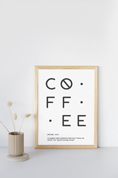caddehediye ÇERÇEVELİ DOĞAL Ahşap Tablo Coffee Kahve Dekor Mutfak Tasarım Mdf